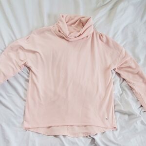 Apana Soft Pink Textured Fabric Pullover Shirt Cowl Neck 3/4  Sleeves, Sz Medium